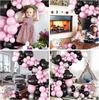 Pink Themed Balloon Wreath Arch Set Heart Foil Balloon Chain Set Birthday Wedding Party Decoration