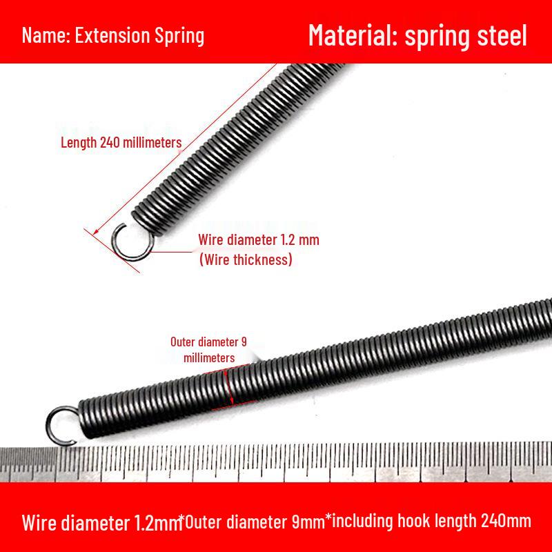 1.2mm Wire Extension Spring with Hook - Soft Tensile Force Spring Accessory