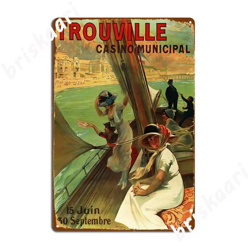 Trouville Casino Municipal France Metal Plaque Poster Decoration Kitchen Plaques Cinema Kitchen Tin Sign Poster 20X30CM