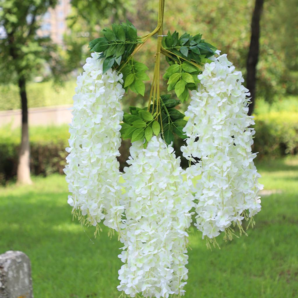 12 Pcs Artificial Wisteria Pure White Exquisite Simulated Wisteria Decoration for Weddings Outdoor Ceremonies
