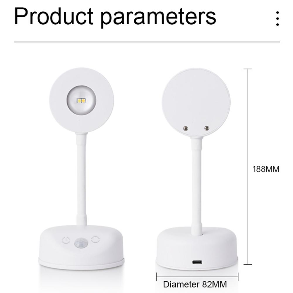 LED Wandleuchte Wiederaufladbar 360° Rotation Bewegungssensor Led Strahler 3 Farben Stufenloses Dimmen für Nachttisch Flur