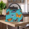 Reusable Insulated Lunch Bag Vibrant Butterfly Print Portable Cooler Tote for Office School Picnic