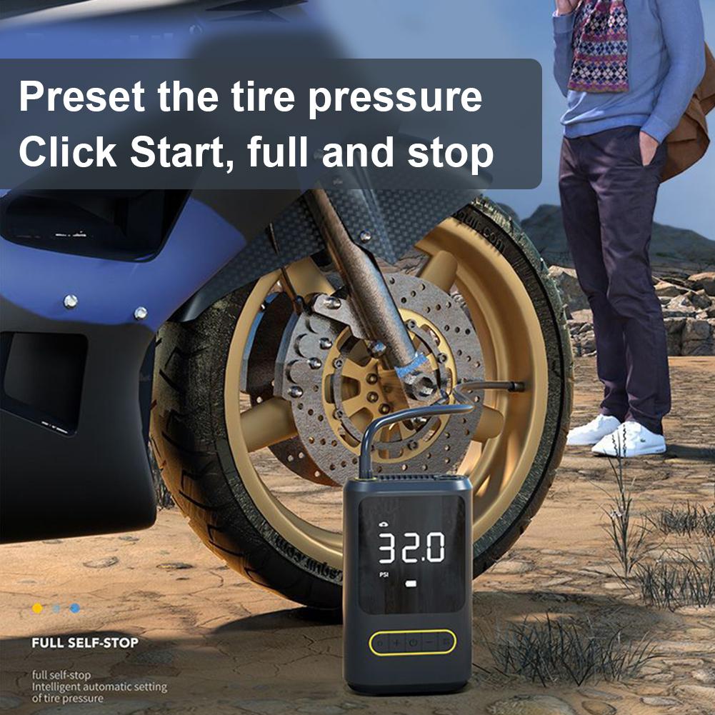 Electric Tire Pump with Light Portable Car Inflator Pump Power Display Bicycle Air Compressor for Car Tires