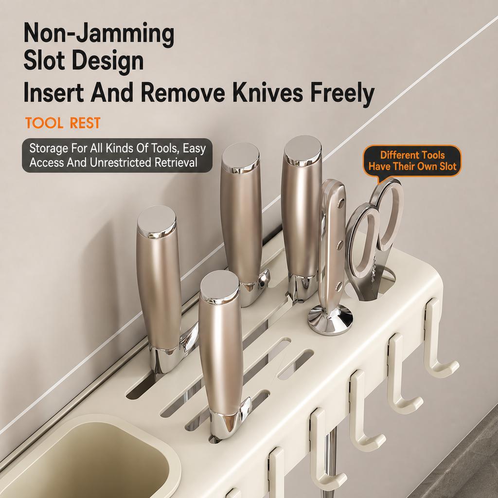 Knife Holder Kitchen No-Drill Carbon Steel