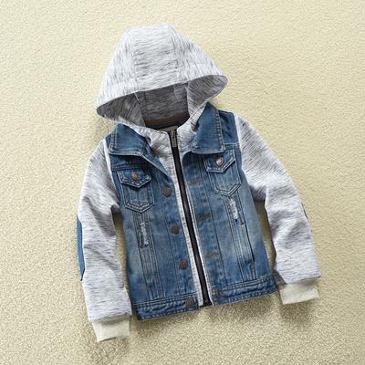 Nueva Ropa Infantil de Primavera y Otoño Chaqueta Vaquera con Capucha