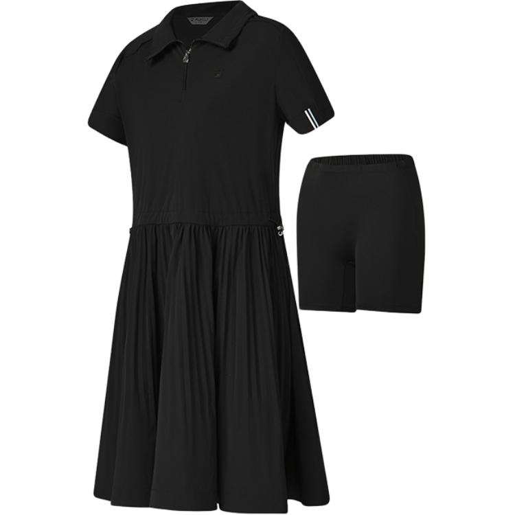 FILA Golf Series Loose Soft Comfortable Short Sleeve Dress With Shorts Women dresses A11W535310F-BK