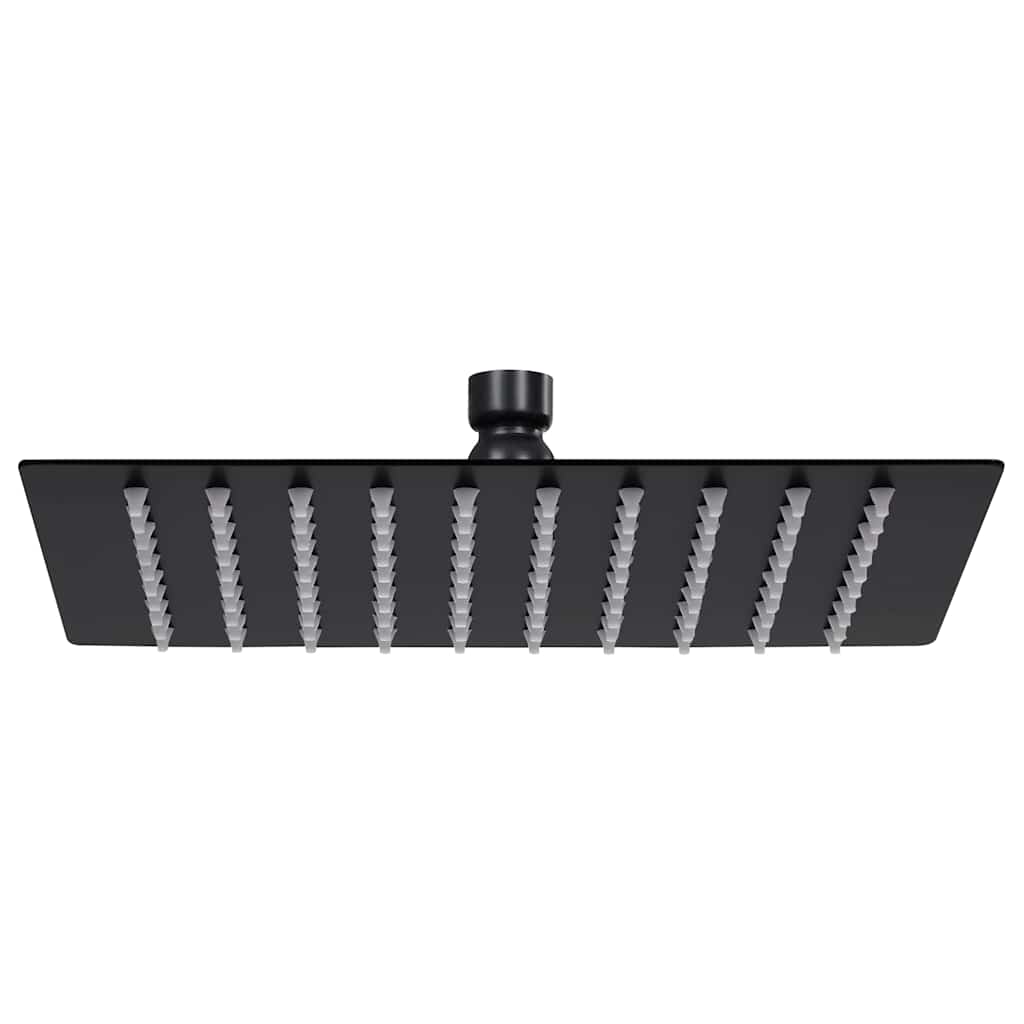 Rain Shower Head Stainless Steel 20x20 Cm Square Black