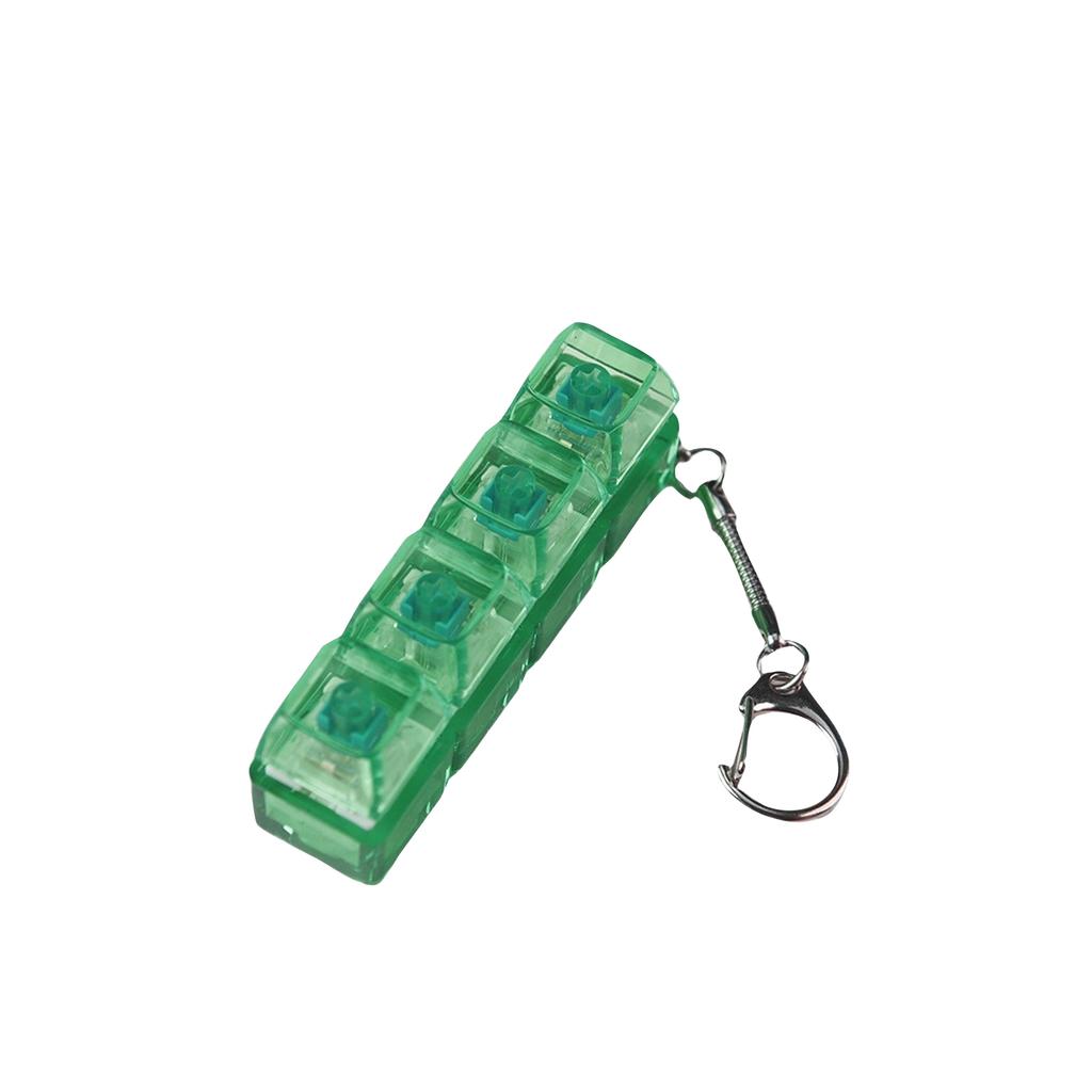 Mechanical Keyboard Luminous Transparent Shaft Decompression Toy, Crystal Keycap High Decompression Toy School Bag Pendant