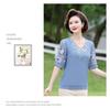 Mom's Summer Chiffon Short Sleeve Top: Stylish 2025 T-Shirt for Middle-Aged & Elderly Women