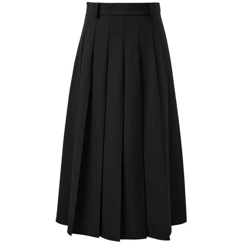 Sancai 2026 Autumn High-Waist Pleated A-Line Skirt M