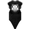 2024 European & American Spring/Summer Sexy Wild Round Neck Eyelash Lace Bodysuit