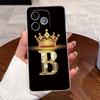 Shockproof Phone Case For Honor 600 Lite 5G/500 Smart 5G Transparent TPU Soft Casing Exclusive Lucky Letter Crown Couple Shell