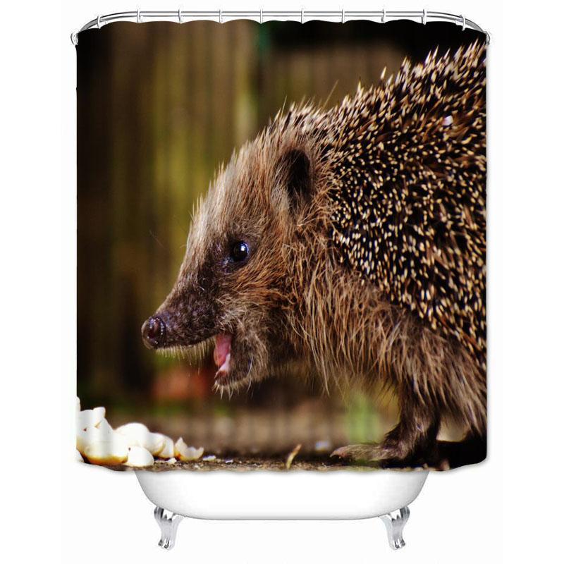 

Musife Custom Animals Hedgehog Shower Curtain Cartoon Waterproof Polyester Fabric Bathroom With Hooks Diy Home Decor W60H190(CM)-1 Pcs