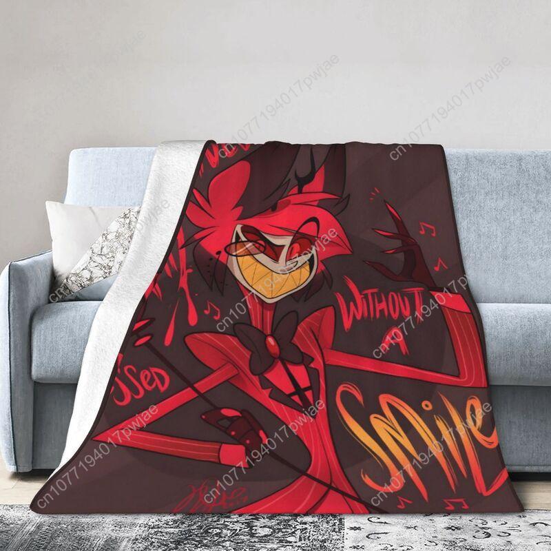 Hazbin Hotel Alastor Blanket Soft Plush Flannel Fleece Blanket Cover for Sofa Bed Custom blankets 75cmx90cm