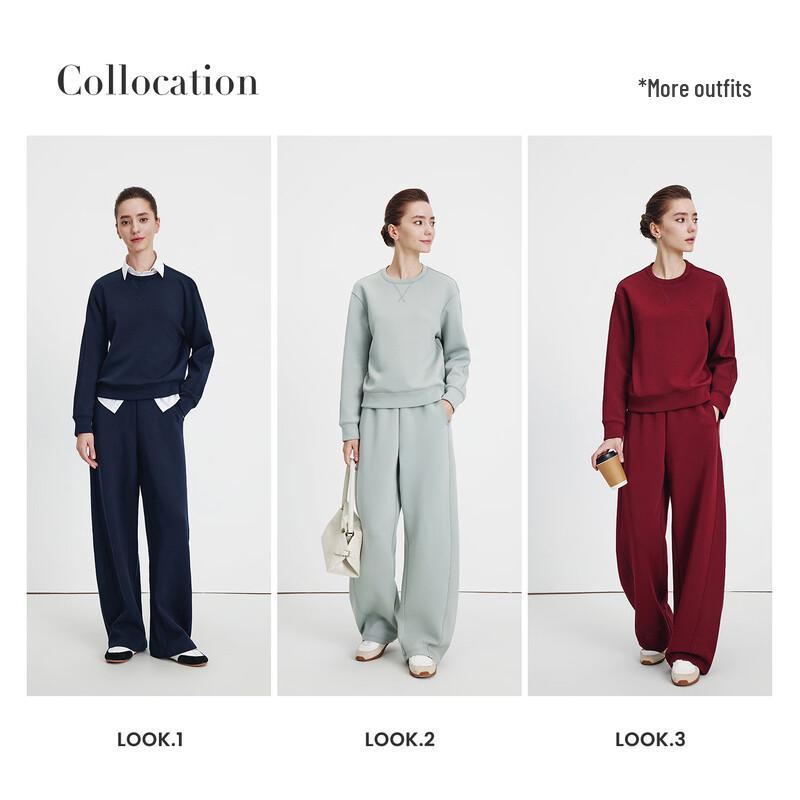 Navigare Women's Solid Crewneck Pullover Sweatshirt