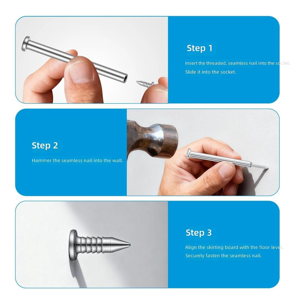 Heavy Duty Galvanized Invisible Fasteners Two Way Headless Nails for Baseboards & Woodworking No Track Left After Removal
