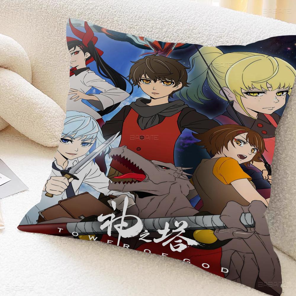 T-Tower Game Of G-Gods Pillow Covers Cartoon Sofa Decorative Home Double-sided Printing Short Plush Cute Cushion Cover
