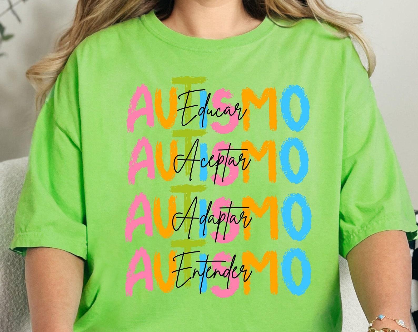Spanish Autism Awareness Comfort Colors T-Shirt - Latina Mom Teacher Gift 3XL