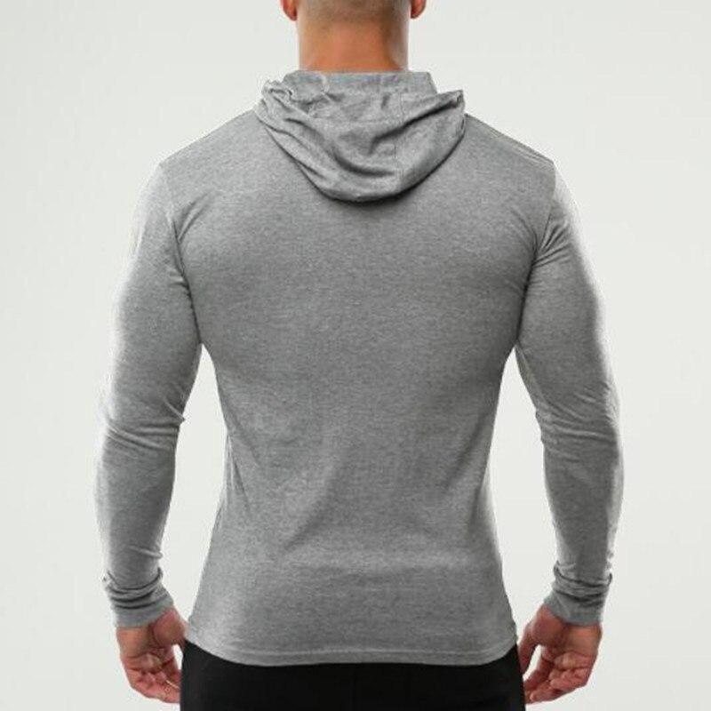 Muscleguys   Men's Autumn Hooded Sweater Fashion Color Selection Thin Coat Fitness Sports T-shirt Casual  Cotton Tops
