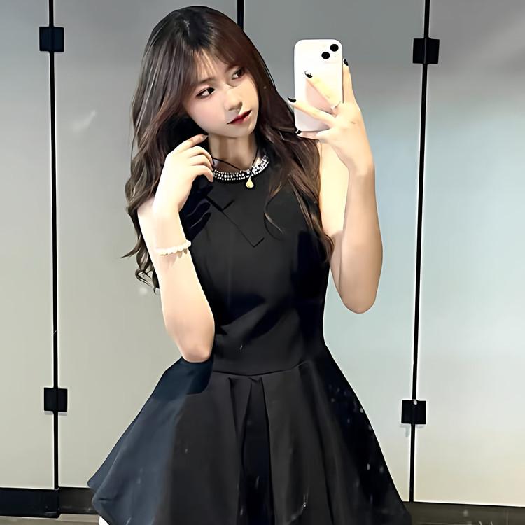 Thousand Gold Wind Women's Sexy Sleeveless Little Black Dress - Summer Birthday Party Formal Slimming Tank Dress
