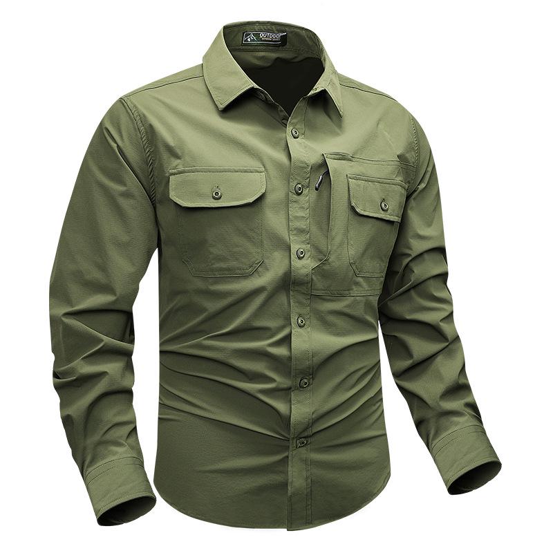 

Men s Outdoor Casual Multi-Pocket Workwear Short Sleeve & Breathable Long Sleeve Ice Silk Shirt 4XL