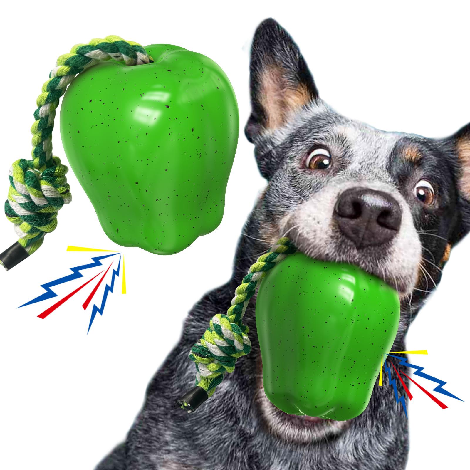 

PG-01 TPR Dog Squeaky Chew Toy Apple Fruit Pet Teething Toy (BPA Free,CPC/FDA/RoHS Certified) Green