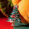 Rhinestones Christmas Crystal Jewelry Gifts Christmas Tree Pins Multi-Colored Christmas Brooch Pins Set for Women & Girl