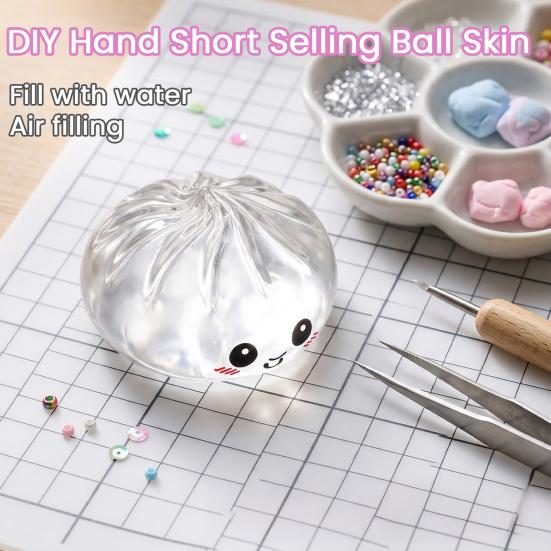Bun Shape Stress Toys DIY Dumpling Squeeze Toy Skin, Fillable Empty Ball Skin with Soft Balls Stopper, Anxiety Relief Simulated Making Supplies Focus