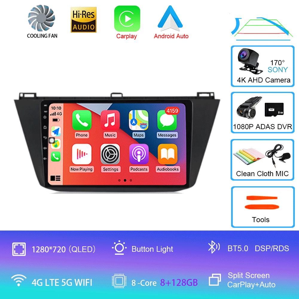Radio Samochodowe Android 14 Carplay Auto Dla Volkswagen Tiguan 2 Mk 2016 2017 2018 2019 Odtwarzacz Wideo Multimedia Nawigacja GPS Stereo