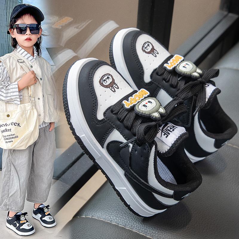 Children's cute cartoon sneakers girls casual shoes 2025 autumn new boys board shoes fashion white shoes trend