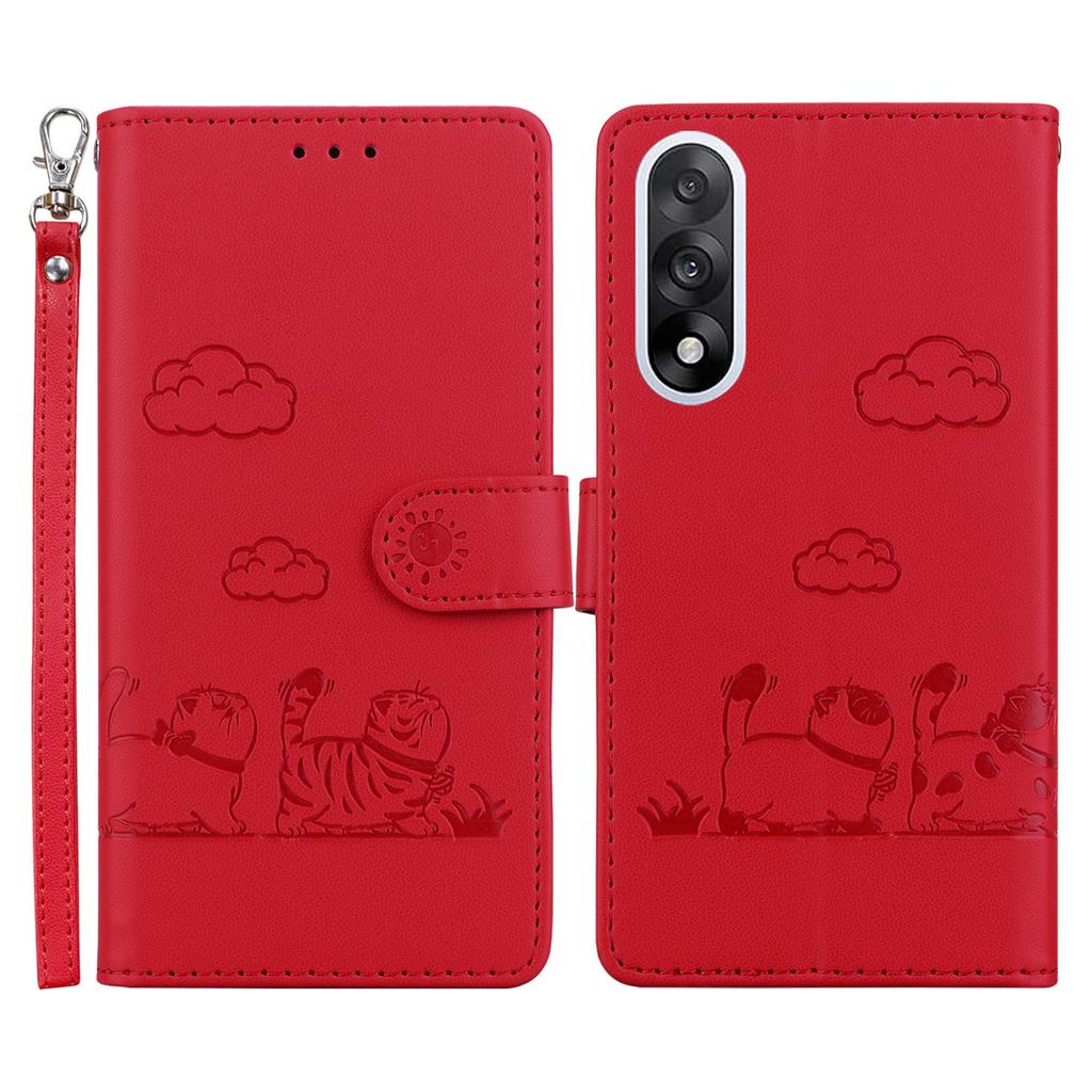 For OnePlus Nord 5 5G/Ace 5 Ultra 5G Case RFID Blocking Kitten Pattern TPU+PU Leather Phone Cover with Wrist Strap