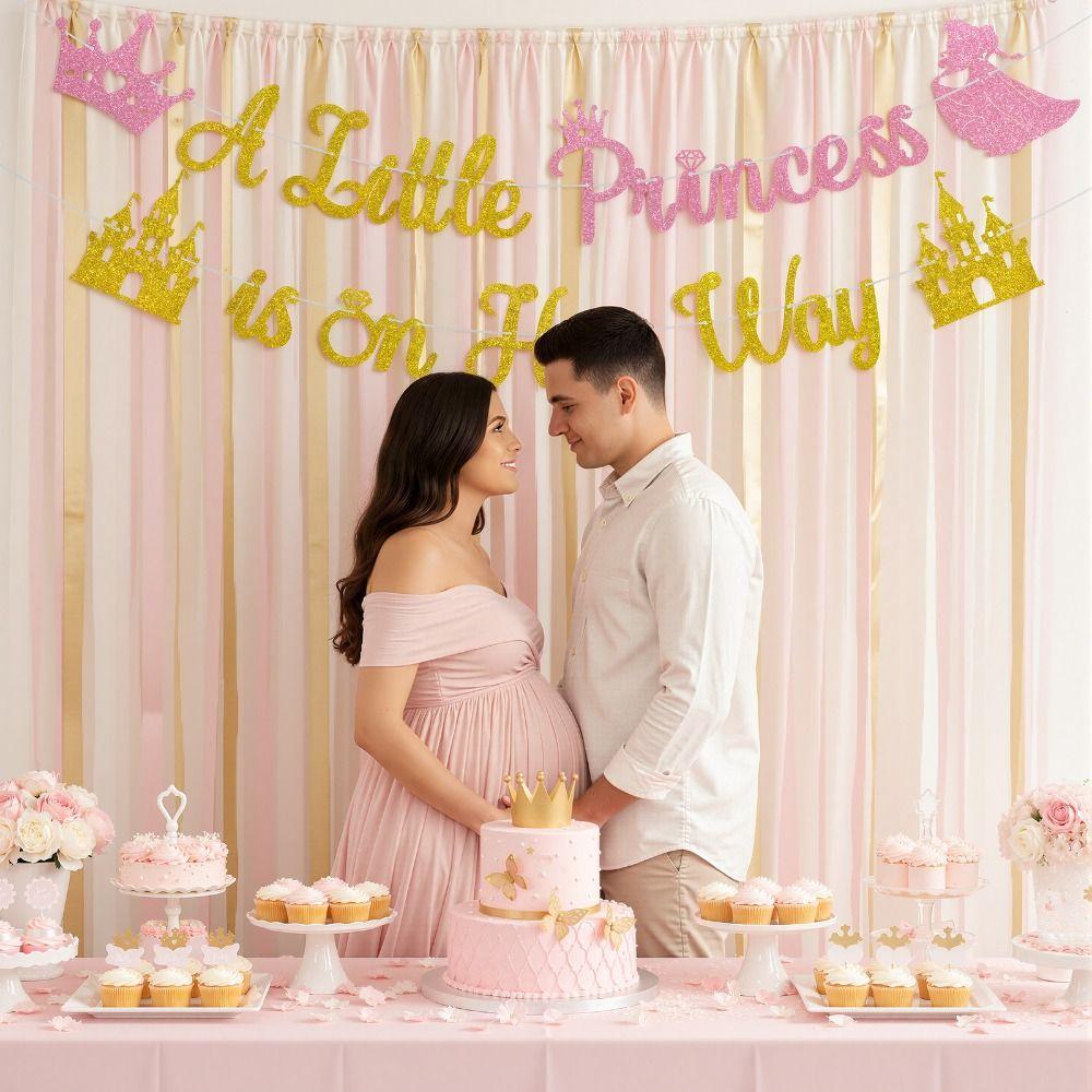 2 Strings A Little Princess Banner Pre-Strung Princess Party Decor  for Girl Baby Shower