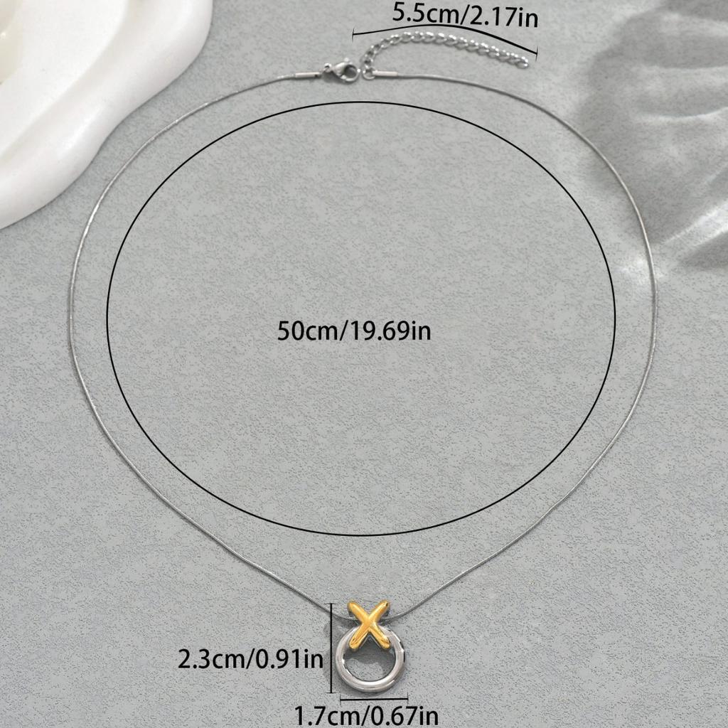 2025 New Jewelry Women's Geometric XO Shape Design Women's Long Necklace Versatile High-end Jewelry