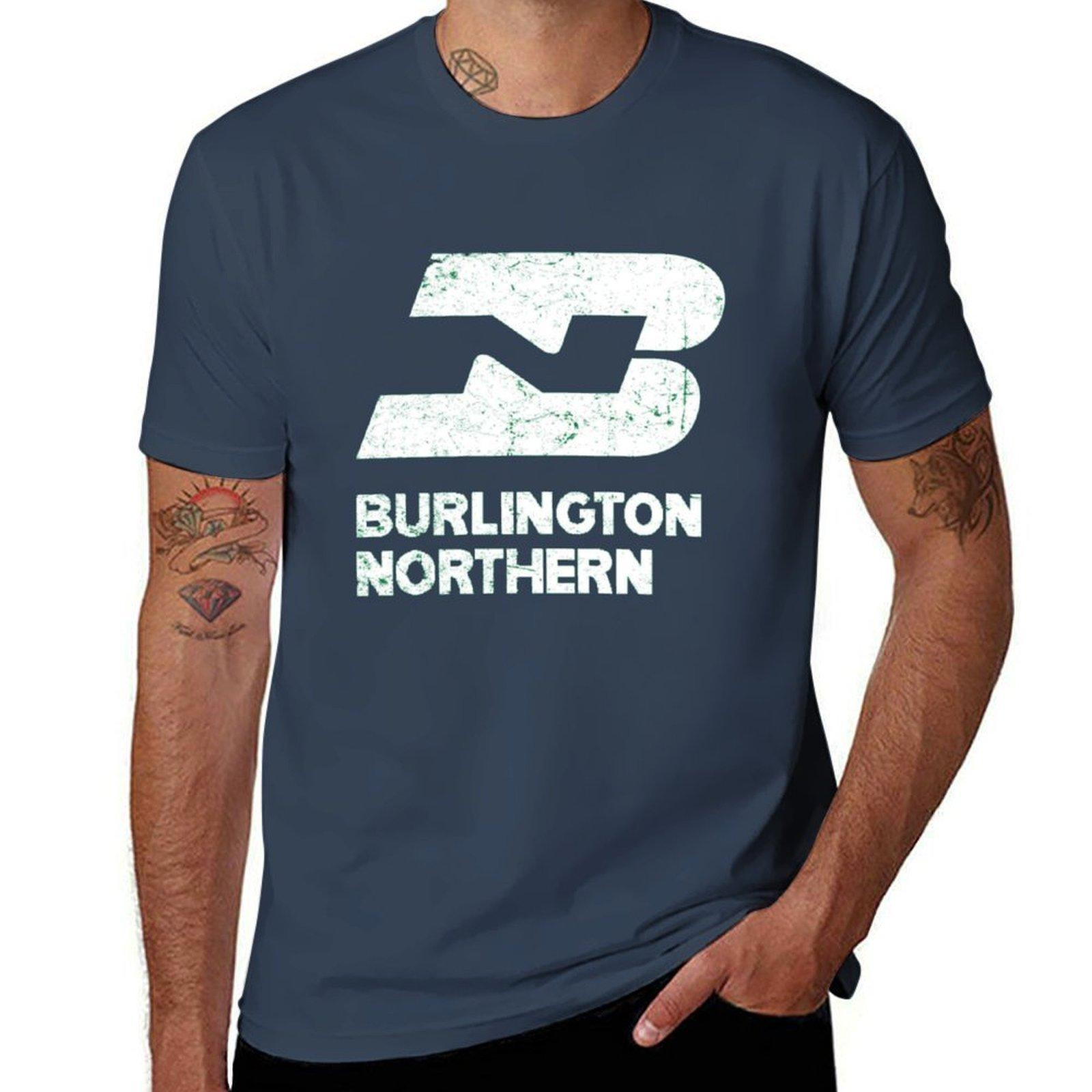 Футболка Burlington Northern Railroad хлопковые футболки мужские 100% футболки для мужчин с графикой смешная футболка S