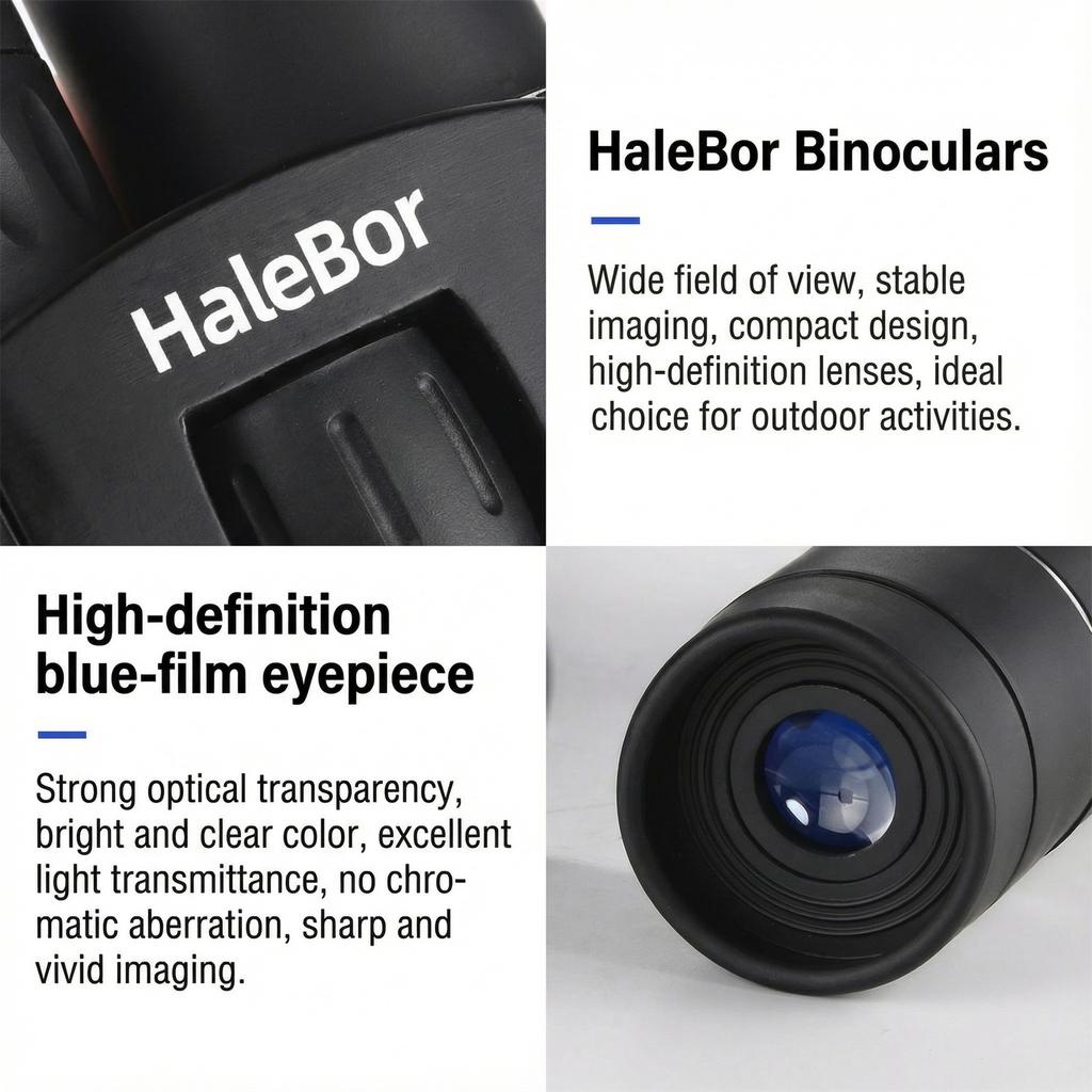 Mini High-power Binoculars Portable Outdoor HD Optical Glass Compact Folding Design for Travel Bird Watching Concerts