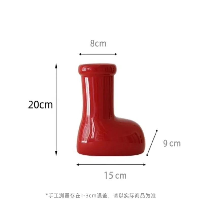 

Red Shoes Ceramic Vase Cartoon Boots Flower Pot Floral Arrangement Accessories Flower Vase Home Decoration Accessories