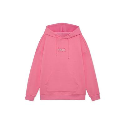 Li Ning Ganoderma Series Logo Print Loose Hooded Sweatshirt Men Sweatshirt Pink AWDRF51-3