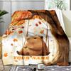 1PC Custom Name Autumnal Quokka outdooor Flannel blankets Patterns Throw Blanket All-Season Soft Gift for Couch, Bed, Camping gifts