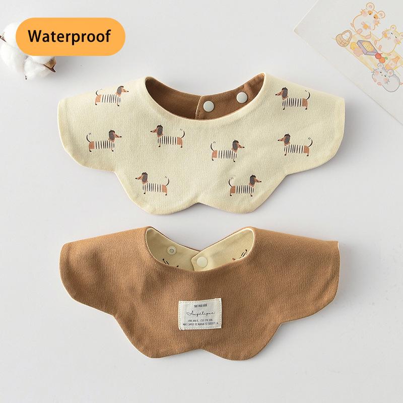 New Waterproof Two-sided Usable Baby Feeding Drool Bib Infants Wave Petal Saliva Towel Soft Burp Cloth For Toddler Kids Bibs