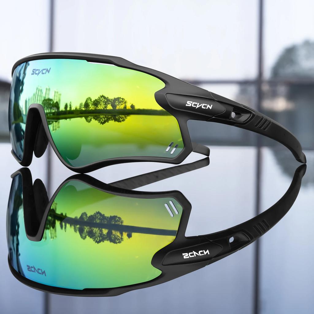 Occhiali da Ciclismo Fotocromatici SCVCN Occhiali da Sole per MTB Corsa Pesca UV400 Polarizzati Occhiali da Bicicletta Uomo Donna