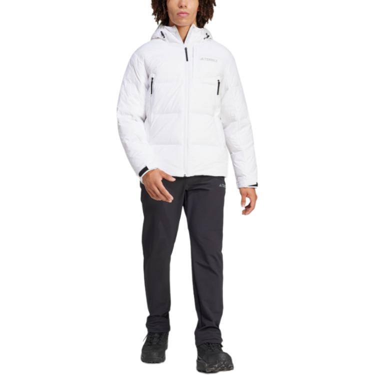 Adidas FW24 Xploric Goose Down Jacket Outdoor Windproof Warm Water-Resistant Sports Jacket Men Jacket White IX5622