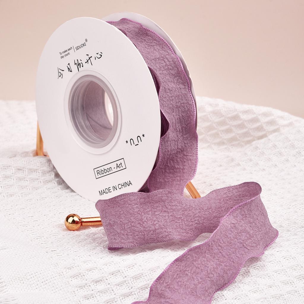 10 Jardów Wstążki z przędzy ogona rybiego Falowany brzeg Plisowana wstążka szyfonowa Materiał do pakowania prezentów Dekoracja DIY kwiatów na ślub, urodziny