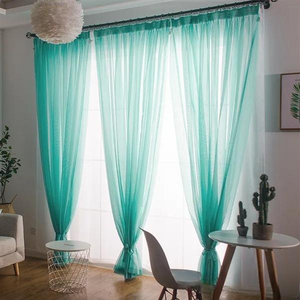 Basic Rod Pocket Sheer Voile Window Curtain Panels White One 1pc for Kitchen Bedroom Children's Room Living Room Decoration