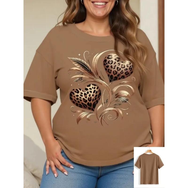 Fashion Women's Crew Neck Short Sleeves 3D Color Printing Crew Neck Short Sleeves Are Versatile  Simple