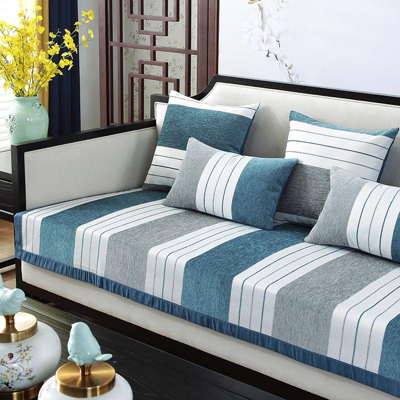 

Scandinavian Chenille Sofa Cushion All Year Round Neutral Non Slip Genuine Leather Simple Cloth Modern Sofa Saddle Cover Cover Cloth Keep quiet time Pillowcase 45*45cm (no core)
