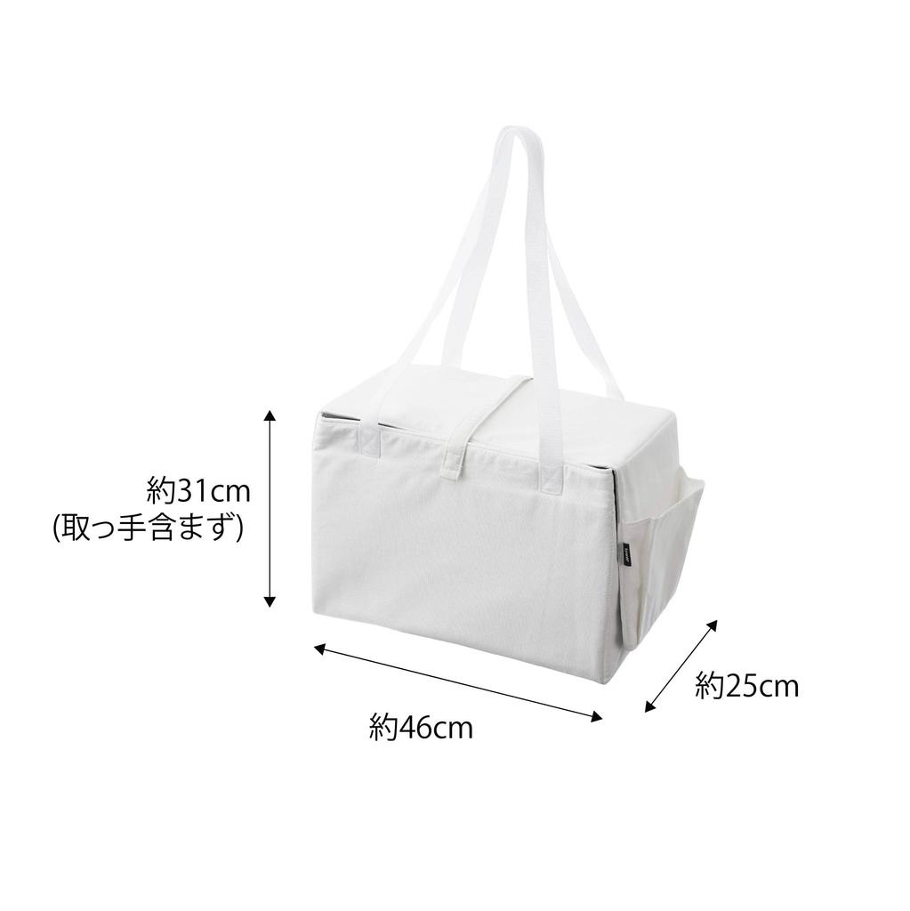 Yamazaki Jitsugyo Sewing Machine Storage Approximately W46 X D25 X H31cm Excluding Can Also Be Used As an Ironing Sewing Tools 6118 Bag, White,