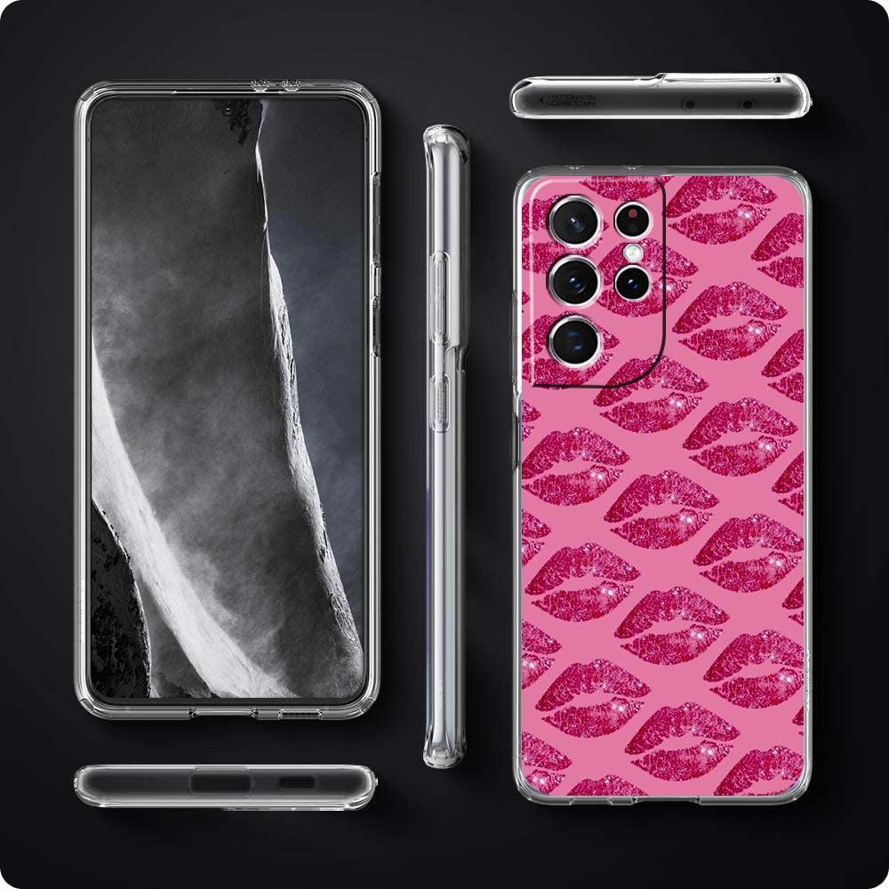 Gold Pink Rose Glitter Hearts Clear Phone Case For Samsung Galaxy S23 S22 5G S20 Ultra S21 FE 5G S10E S9 S8 S10 Plus Soft Cover