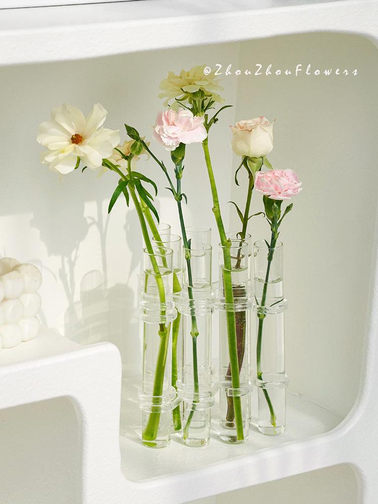 Creative Simple Clear Glass Vase Tubes Set Hanging Flower Arrangement Holder Transparent  Plant Container Home Room Decoration