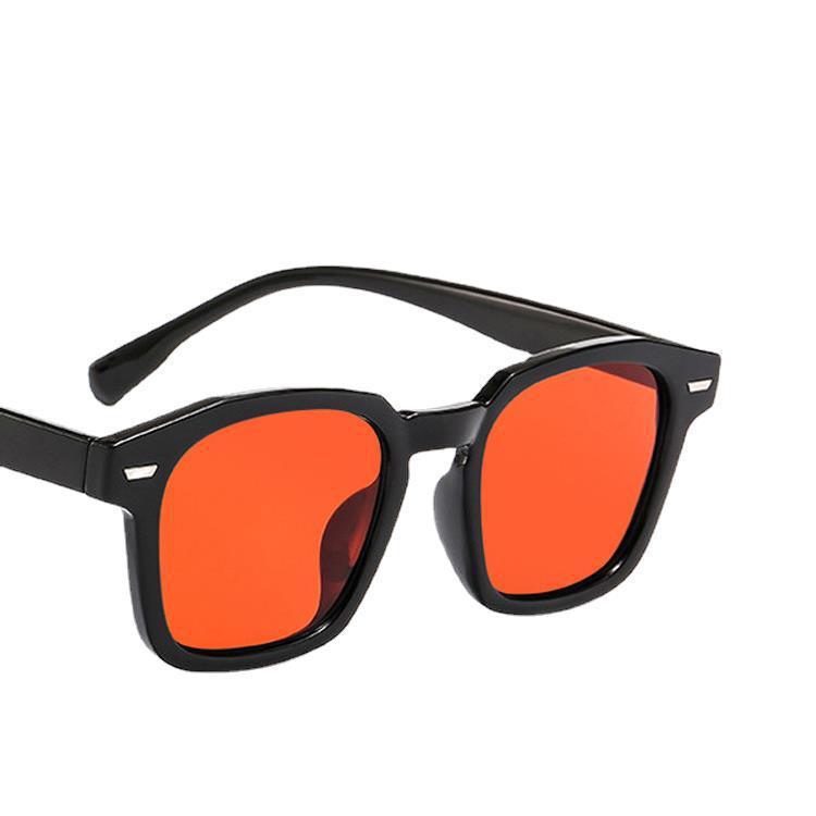 Korean Retro Women's Square Sunglasses with Stylish Rice Nail Design - Celebrity Style