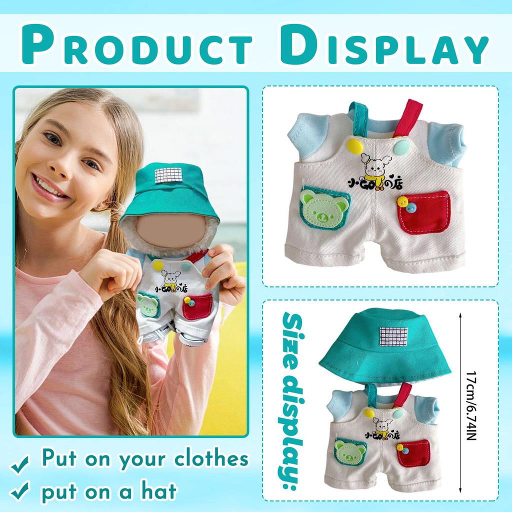 Cute Plush Doll Toy Gift Cartoon Children's Ragdoll Replacement Clothes, Plush Toy Accessories